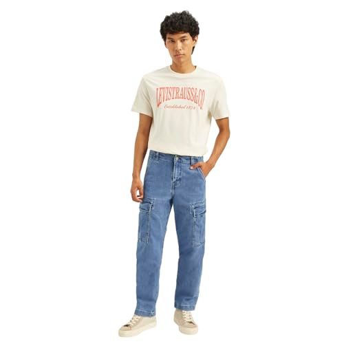 Levi's Men's Straight Fit Blue Cargo Jeans