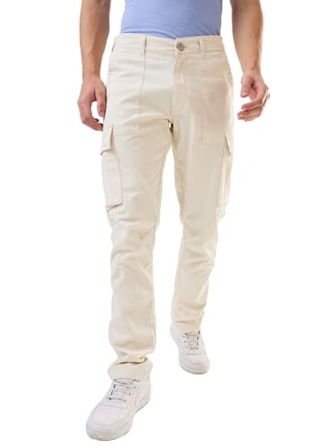 Spykar Men White Regular Fit Mid Rise Casual Cargo (Size:34)-MTRCG1BE024