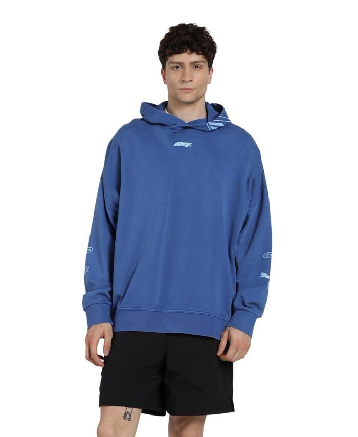 Puma Men's Cotton Hooded Neck Hoodies (631640_Vivid Blue
