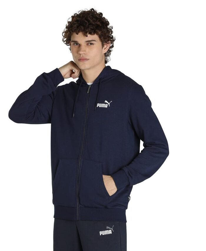 Puma Men's Cotton Standard Length A-Line Coat (58670406_Peacoat_XL)
