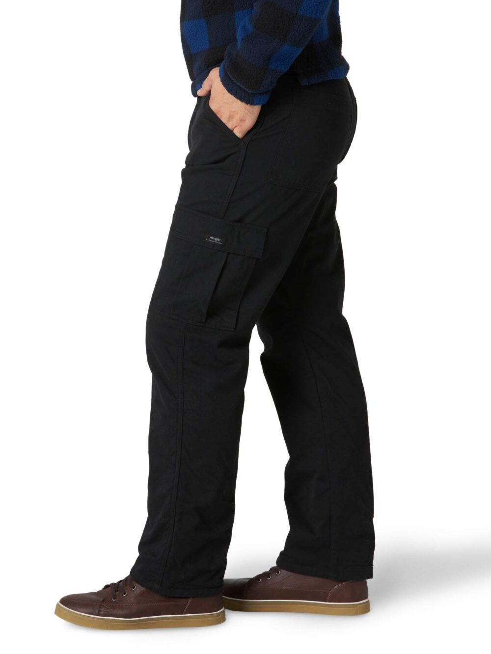 Wrangler Authentics Men's Fleece-Lined Cargo Pant, Black, 34W x 30L - Image 5