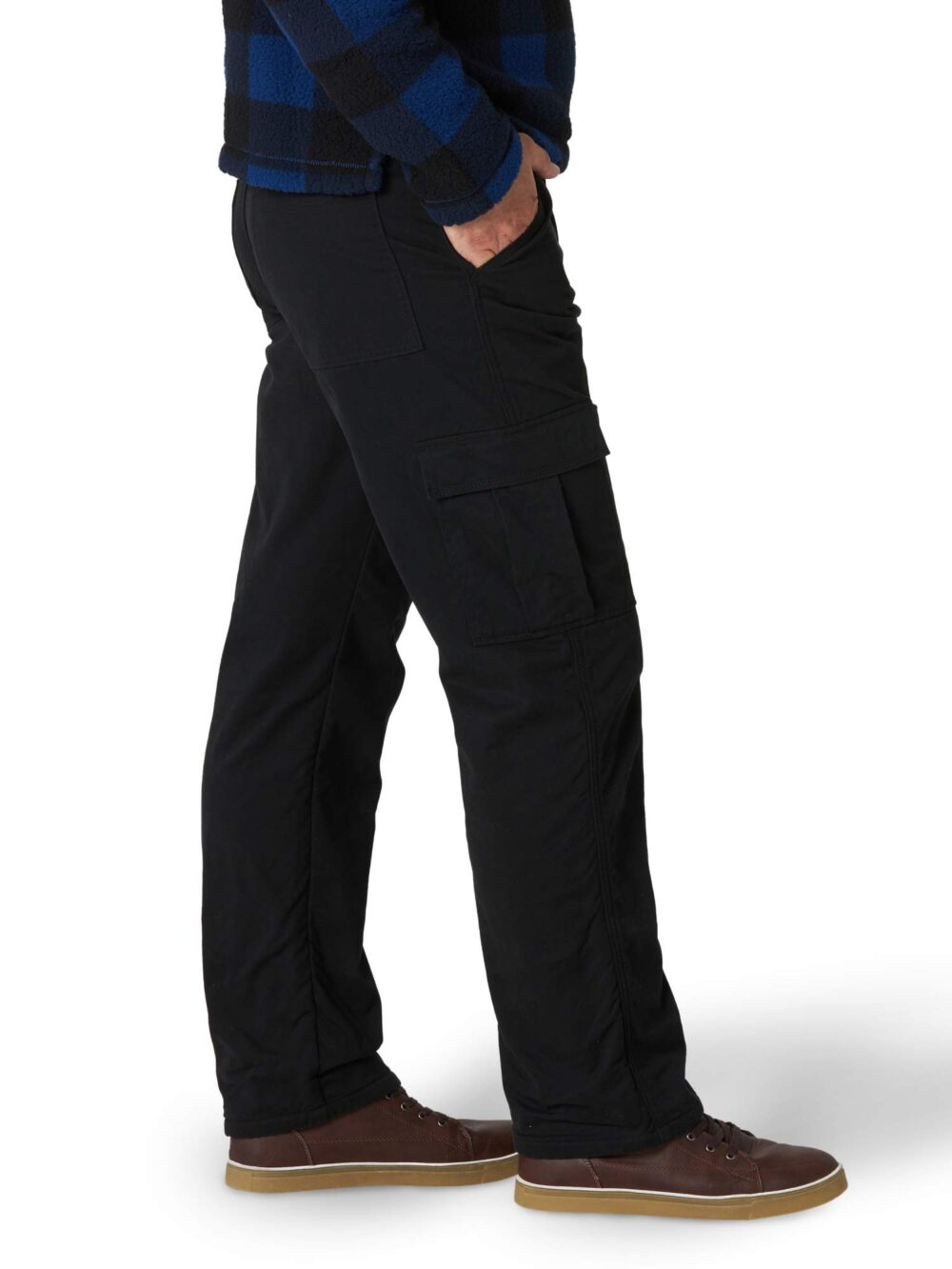 Wrangler Authentics Men's Fleece-Lined Cargo Pant, Black, 34W x 30L - Image 4
