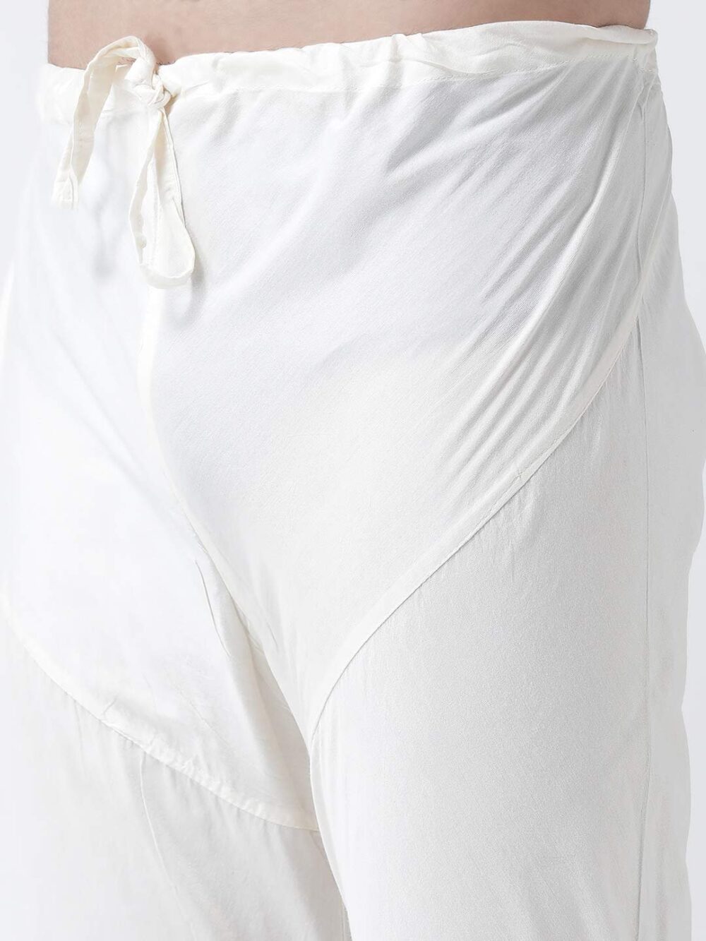 KISAH Men Cream Layered Kurta with Pyjamas Jacket, Full Sleaves, Knee Length, Straight, Regular Fit, Mandarin Collar Ethnic wear - Image 2