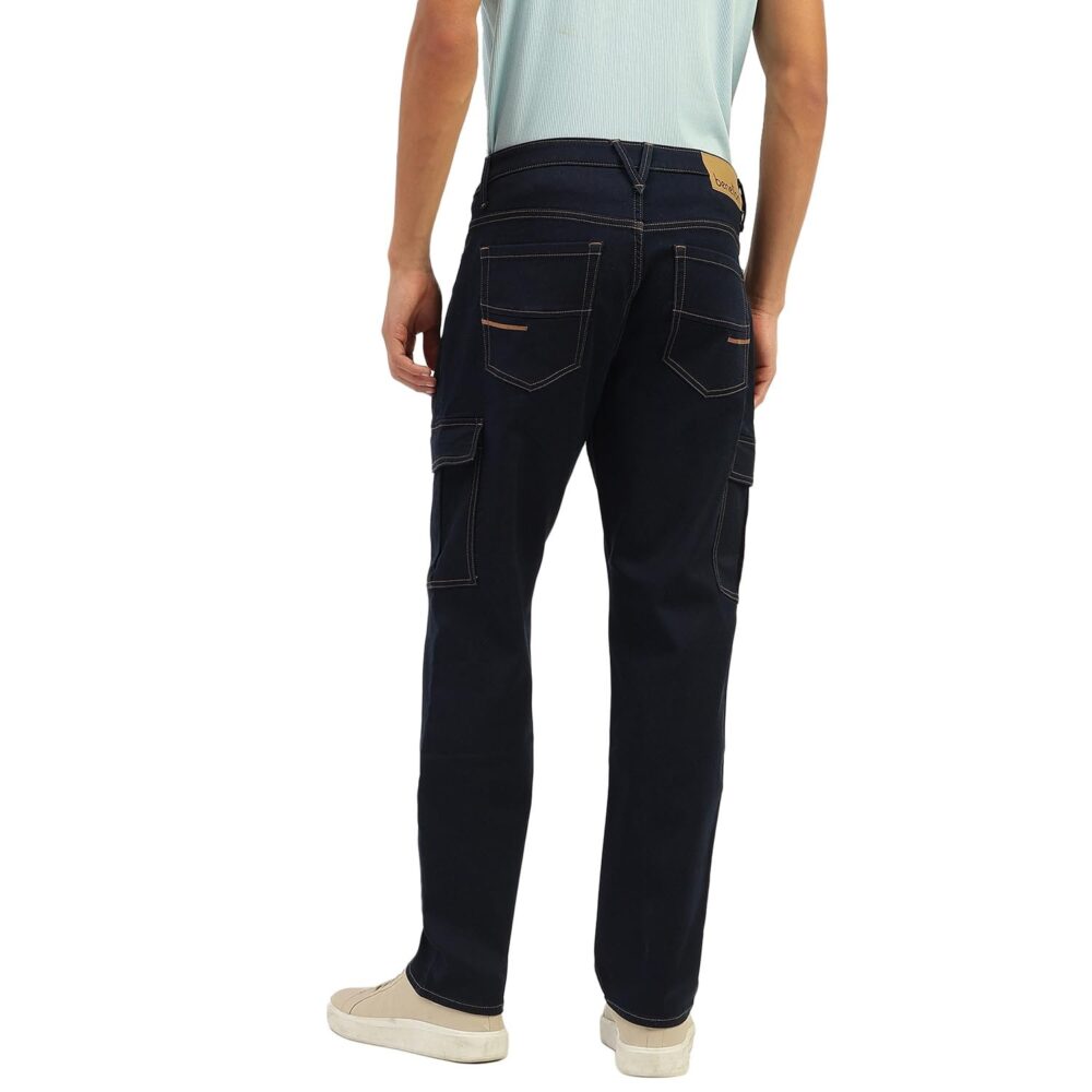 UNITED COLORS OF BENETTON Solid Relaxed Fit Cargo Jeans (Size: 32)-25P4KNCA8113I901 Blue - Image 4
