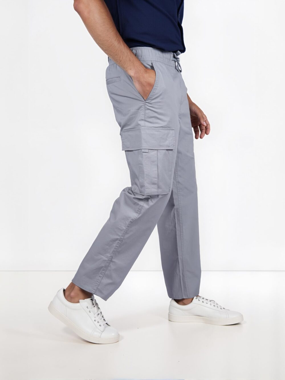 Celio Men Grey Solid Regular Fit Cotton Cargo (8905550217521, Grey, 34) - Image 9