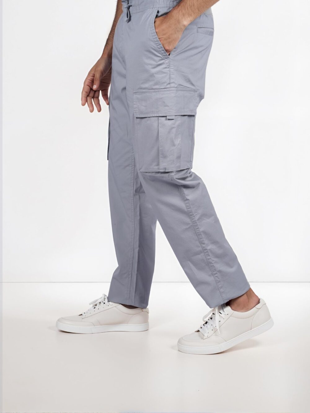 Celio Men Grey Solid Regular Fit Cotton Cargo (8905550217521, Grey, 34) - Image 8
