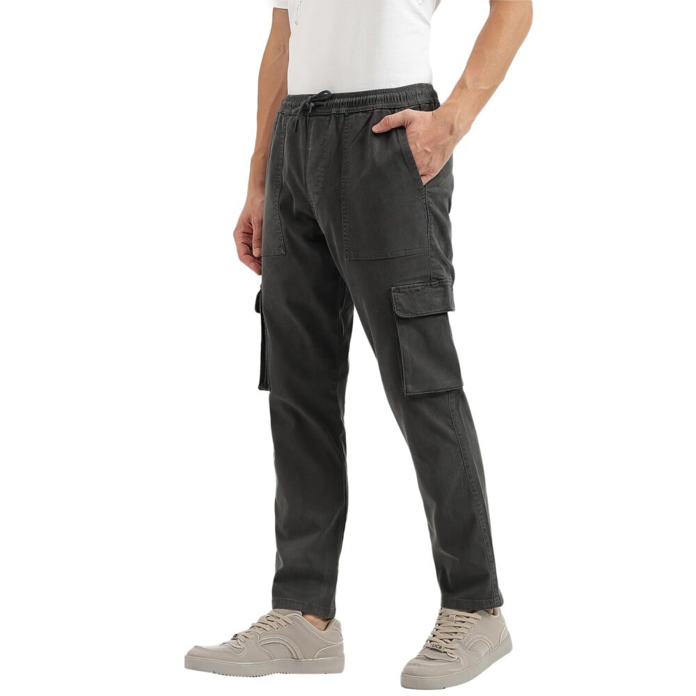 UNITED COLORS OF BENETTON Relax Fit Cotton Tencel Cargo Jogger (Size: 32)-24P4CTCJ0811I902 Grey - Image 5