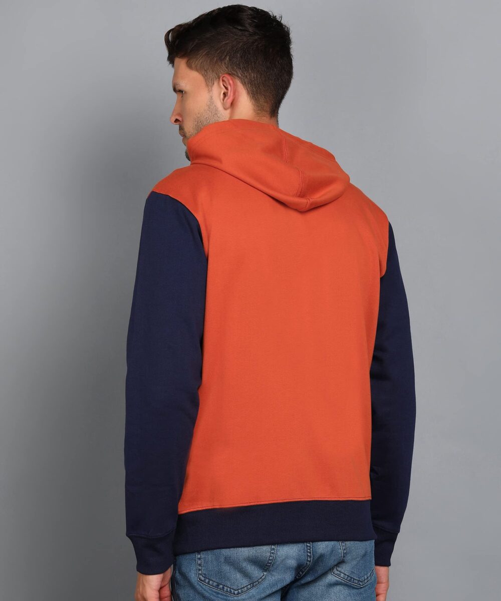 Alan Jones Clothing Men's Cotton Blend Hooded Neck Regular Fit Sweatshirt(AW22-MS03-NAVY-S_Navy, Burnt Orange_S) - Image 4