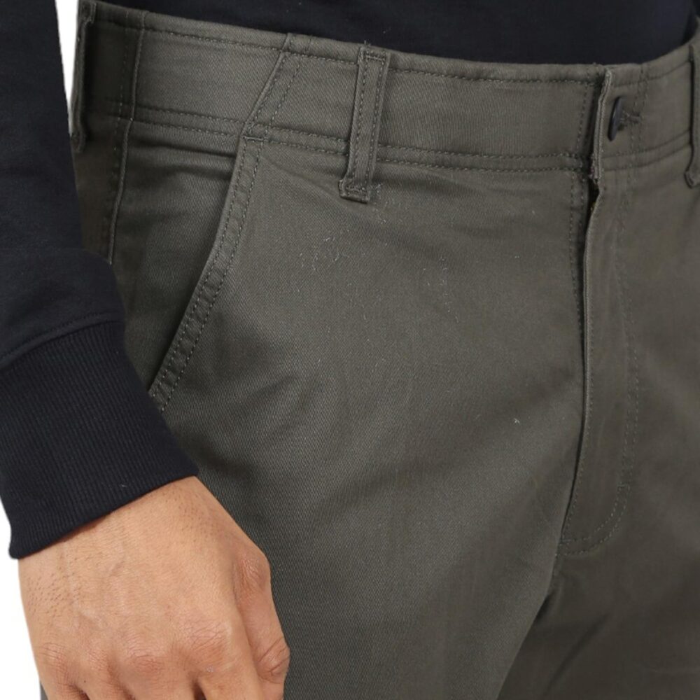 Lee Men's Regular Fit Pants (LMTR003755_Olive Green_30) - Image 3