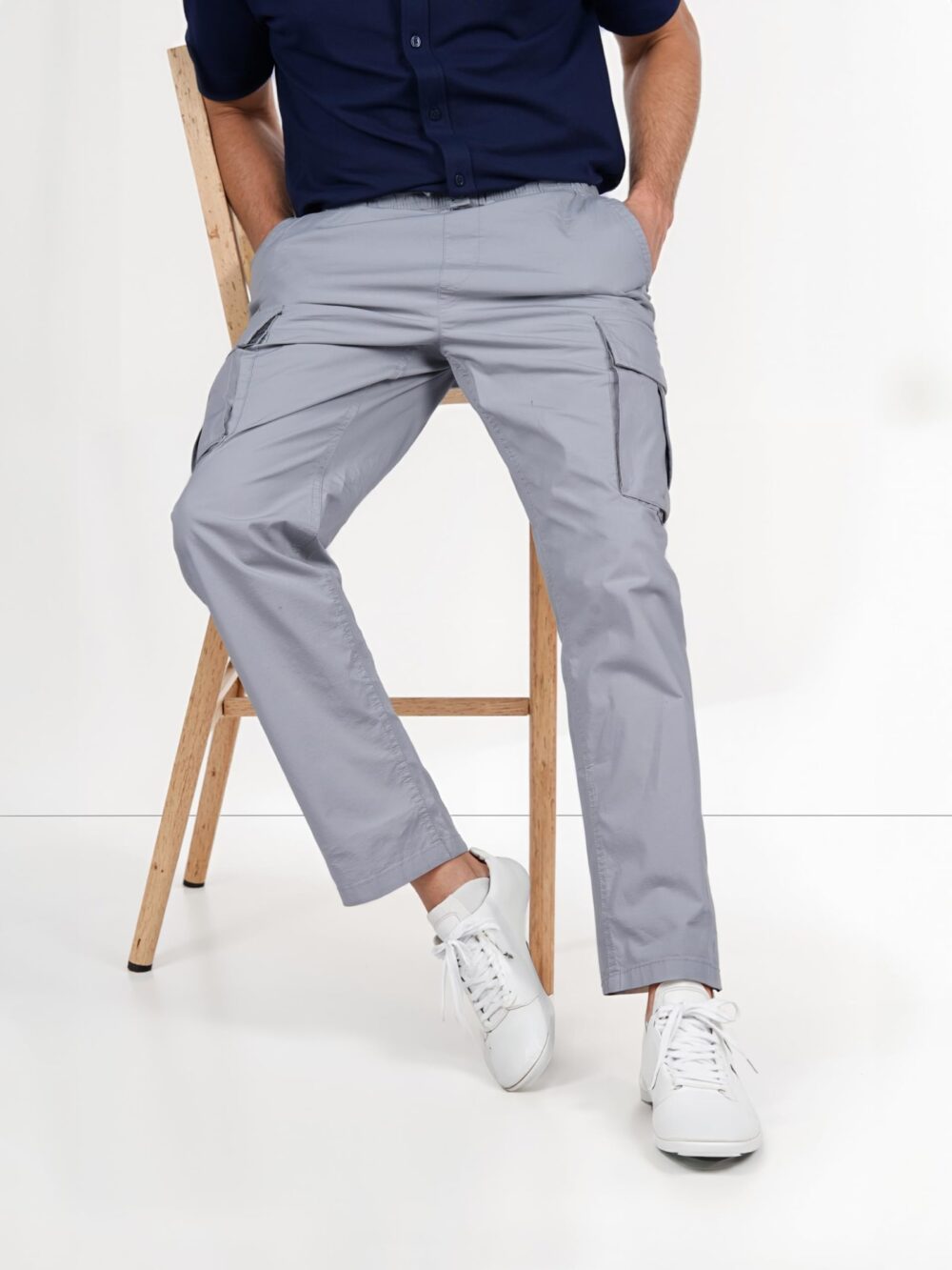 Celio Men Grey Solid Regular Fit Cotton Cargo (8905550217521, Grey, 34) - Image 2