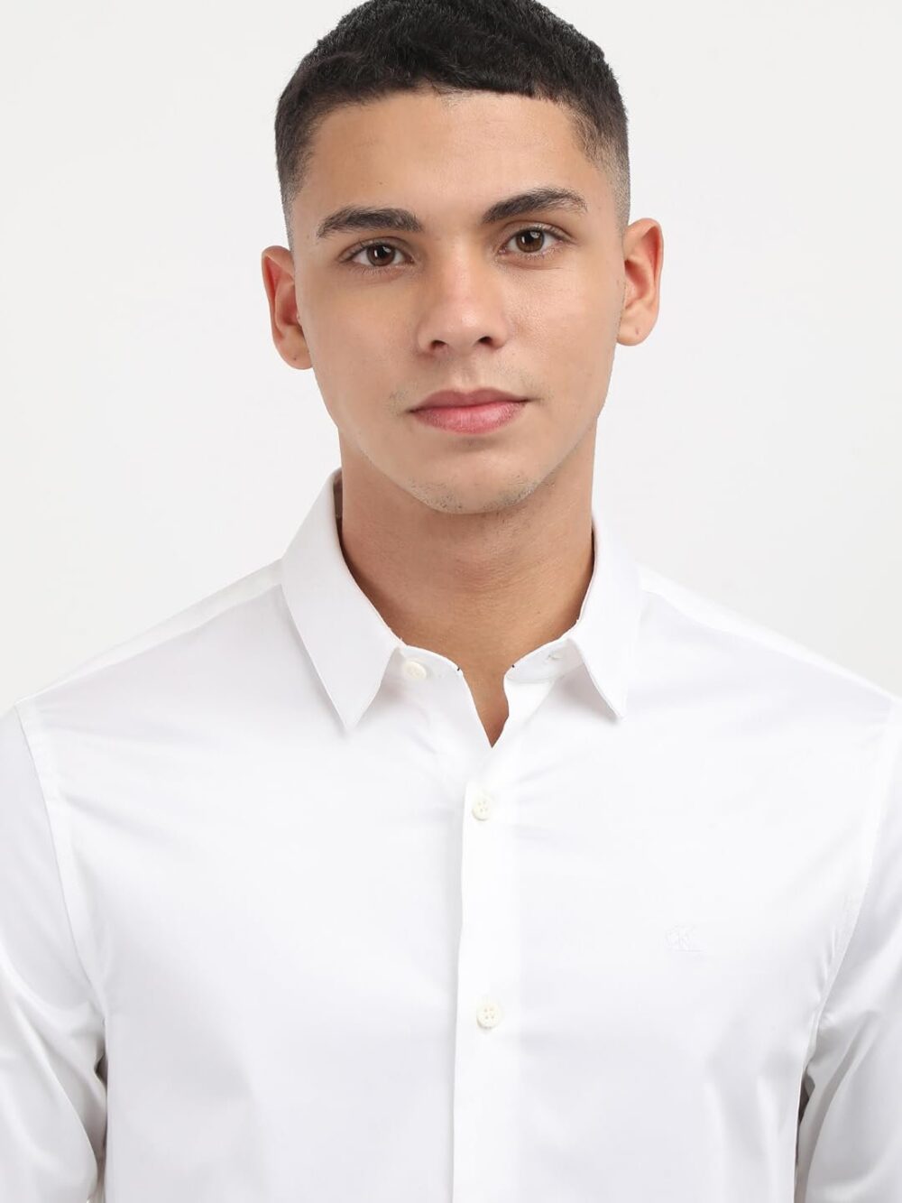 Calvin Klein Jeans Men's Slim Fit Shirt (J327435YAF White - Image 5