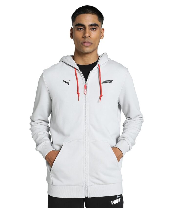 Puma Men's Cotton Regular Hooded Neck A-Line Hoodie (626411_Ash Gray, Medium