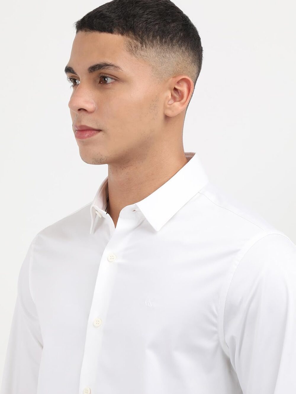 Calvin Klein Jeans Men's Slim Fit Shirt (J327435YAF White - Image 4