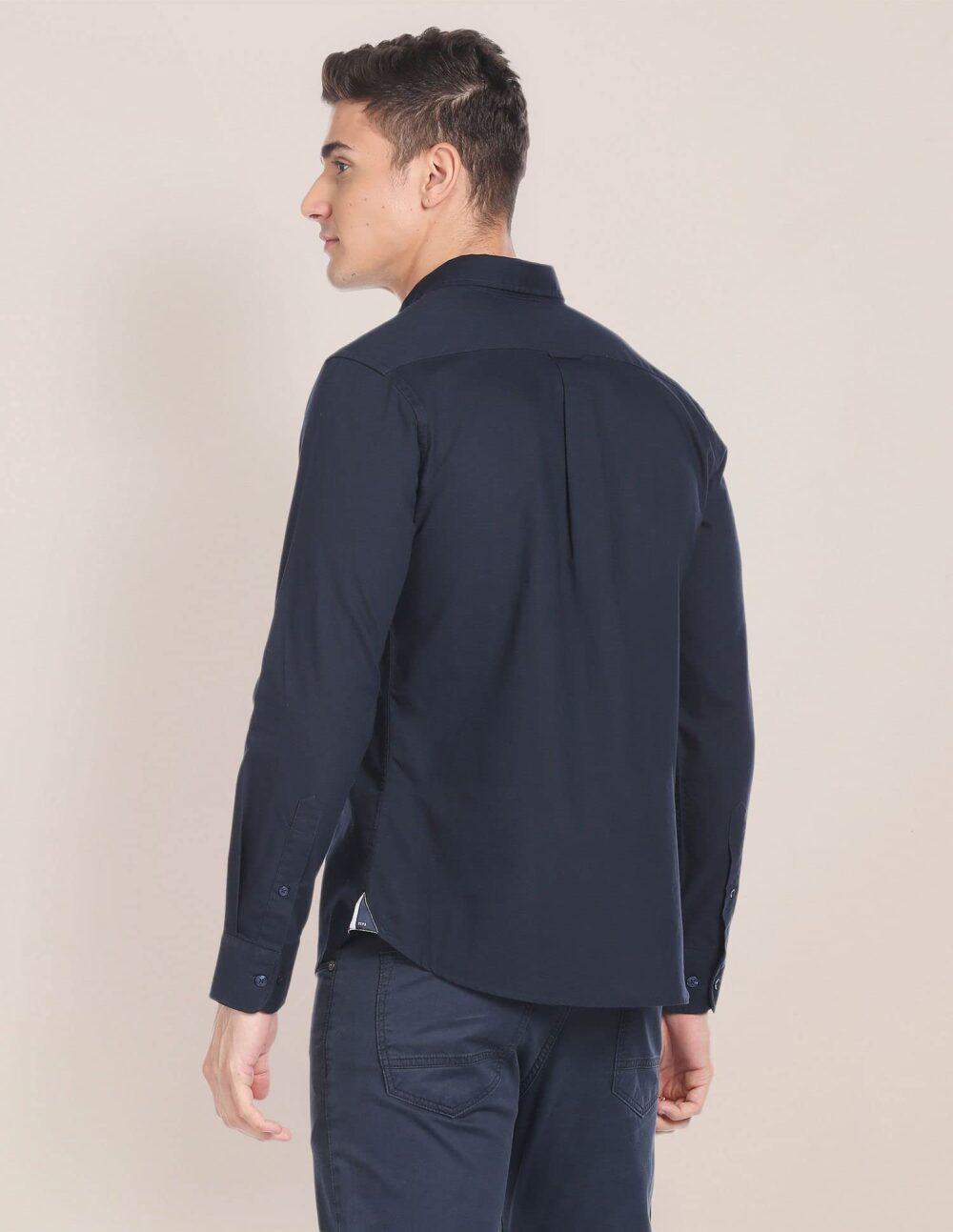 U.S. POLO ASSN. Mens Cotton Solid Fs Slim Fit Shirts (Usshtfx0105_Navy_L) - Image 4
