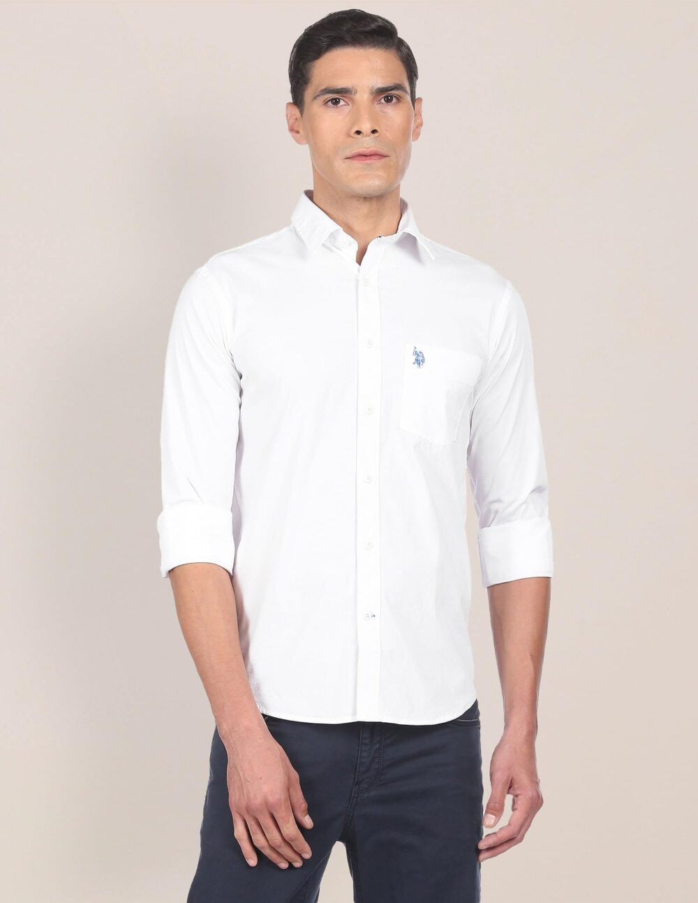 U.S. POLO ASSN. Men's Regular Fit Shirt (USSHC0051_White_Small_White_S) - Image 3