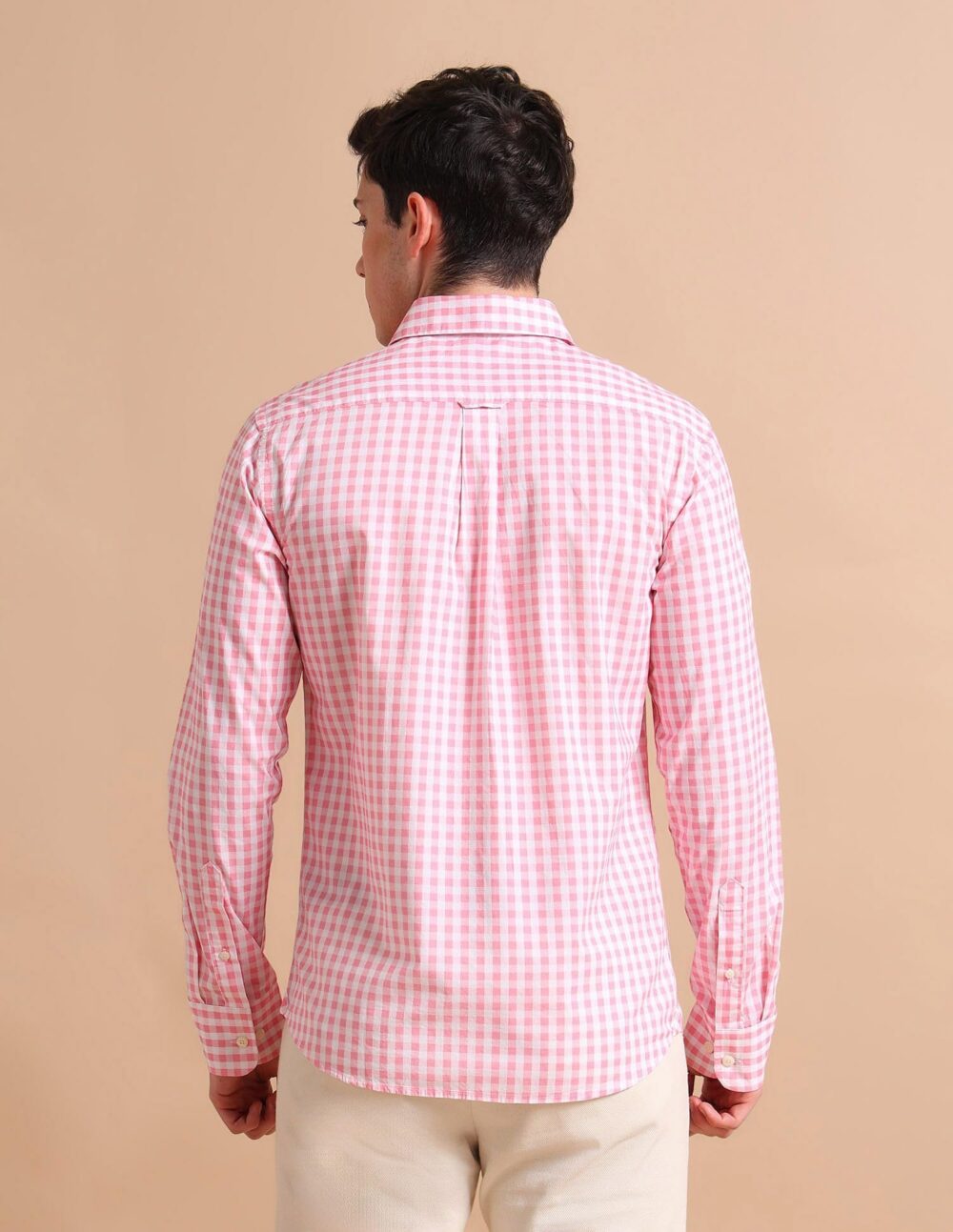 U.S. POLO ASSN. Mens Cotton Checks Fs Regular Fit Shirts (Usshtfx0054_Pink_Medium) - Image 4