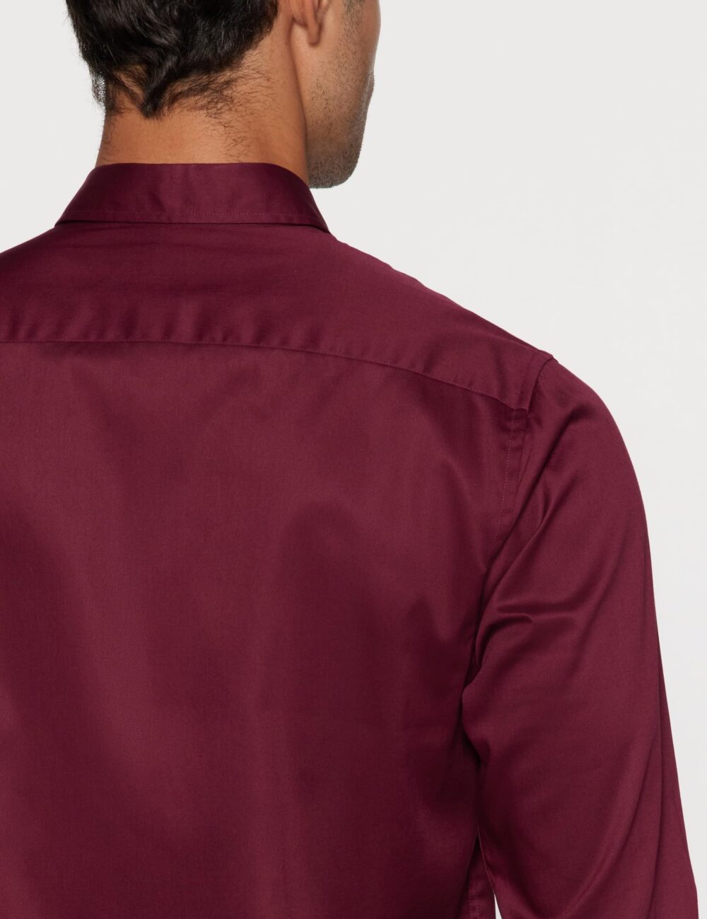 Peter England Solid Slim Fit Full Sleeve Casual Shirt | 100% Cotton Dark Maroon - Image 4