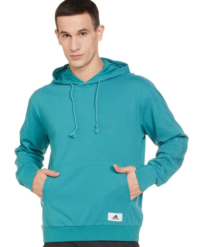 Adidas Men's Cotton Neck Hooded Sweatshirt (IT0173_ARCFUS