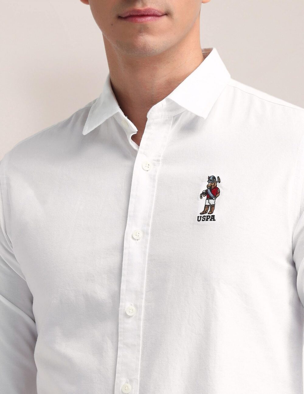 U.S. POLO ASSN. Men's Solid Tailored Fit Shirt (USSHTFX0575_White - Image 6