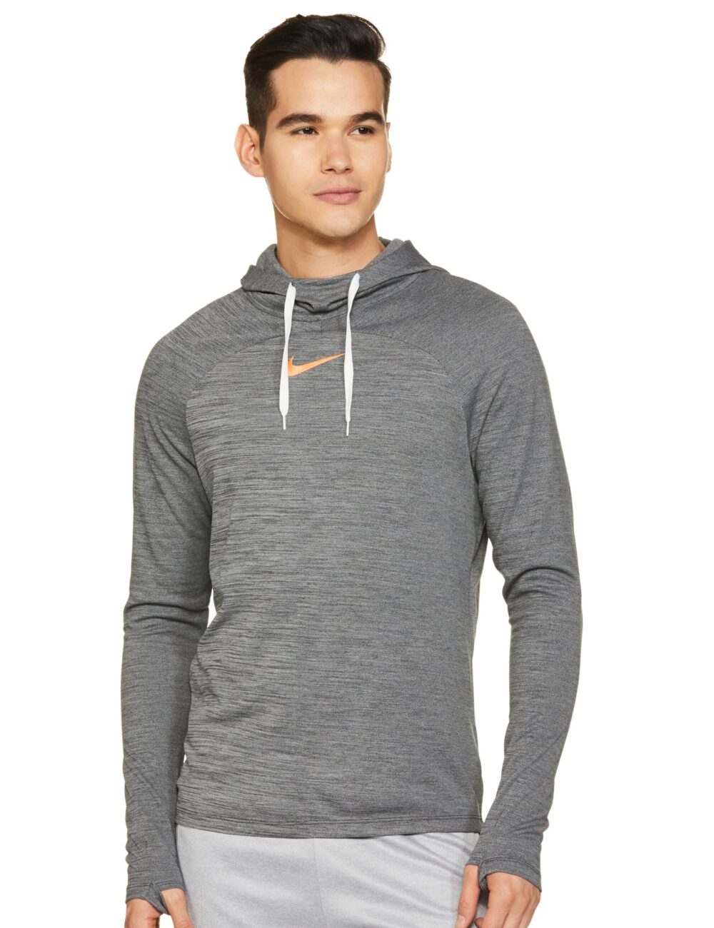 Nike Men's Cotton AS M NK DF ACD Regular Hoodie PO FP HT-Black/Sunset GLOW-DQ5052-010-M, Medium