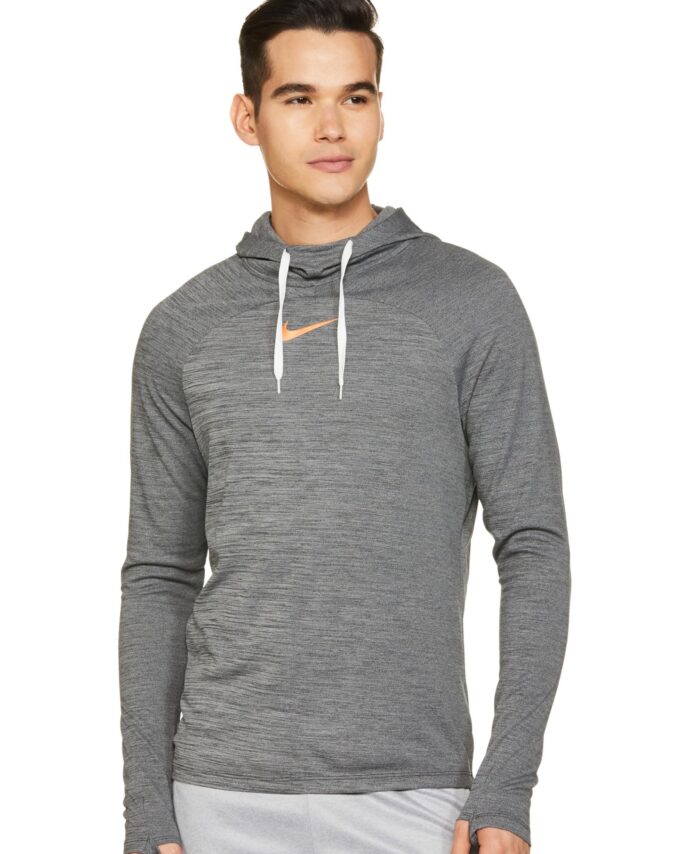 Nike Men's Cotton AS M NK DF ACD Regular Hoodie PO FP HT-Black/Sunset GLOW-DQ5052-010-M, Medium