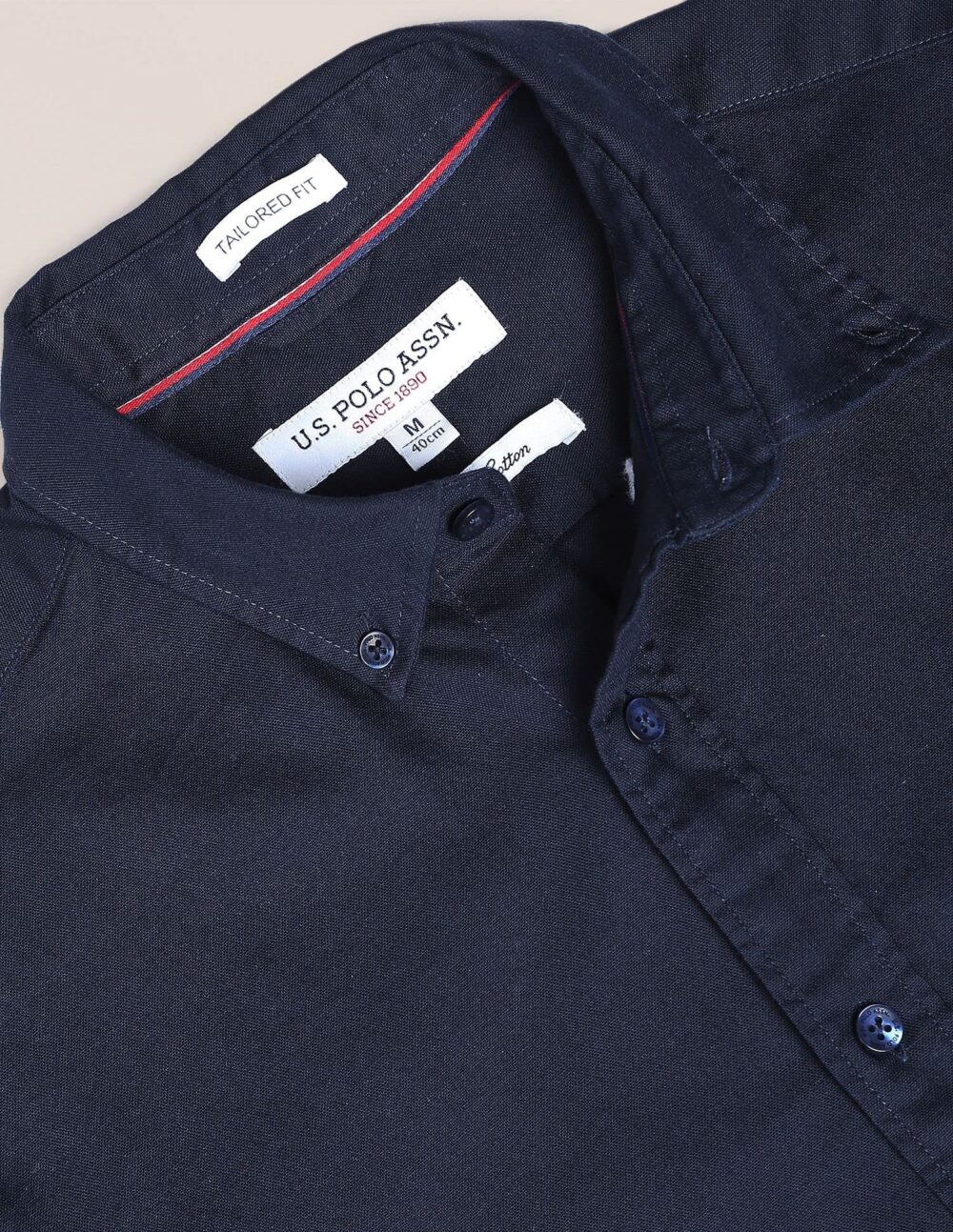 U.S. POLO ASSN. Mens Cotton Solid Fs Slim Fit Shirts (Usshtfx0105_Navy_L) - Image 7
