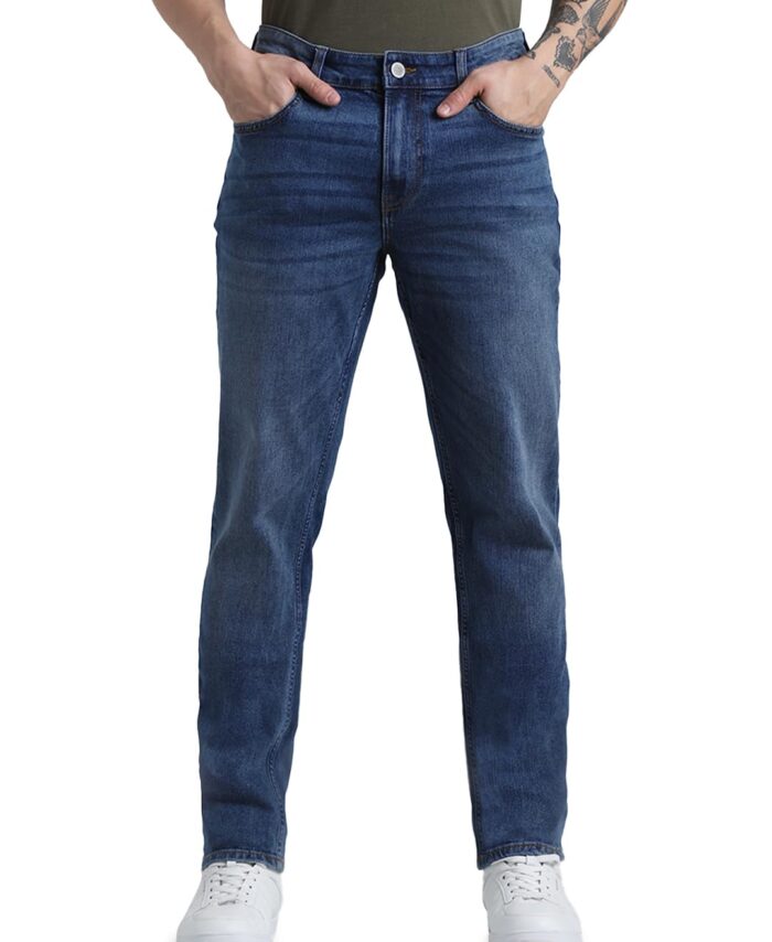 JACK & JONES Mens Blue Ben Skinny Fit Low Rise Jeans