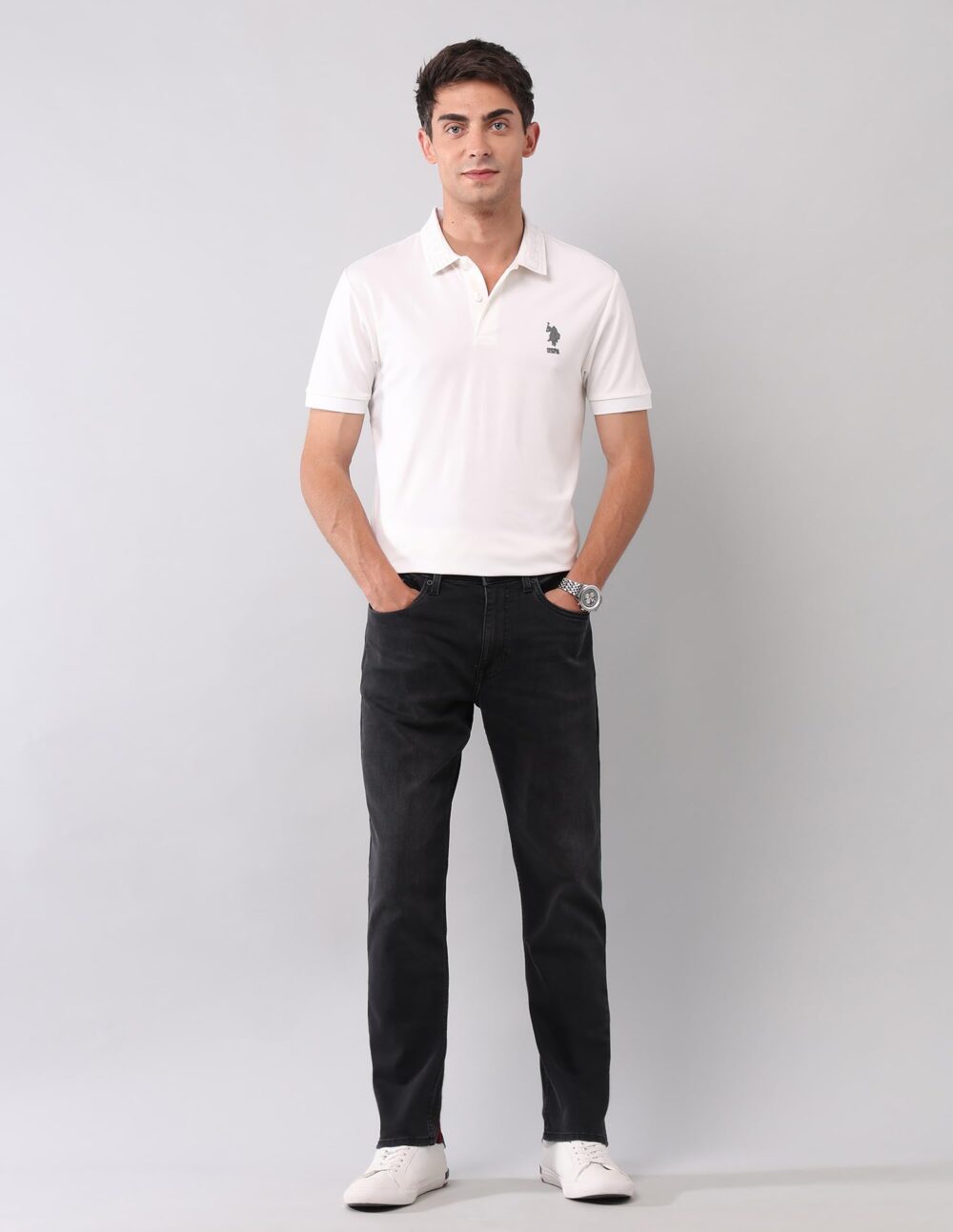 U. S. POLO ASSN. Men's Regular Jeans (UDJENO2355_Black - Image 7