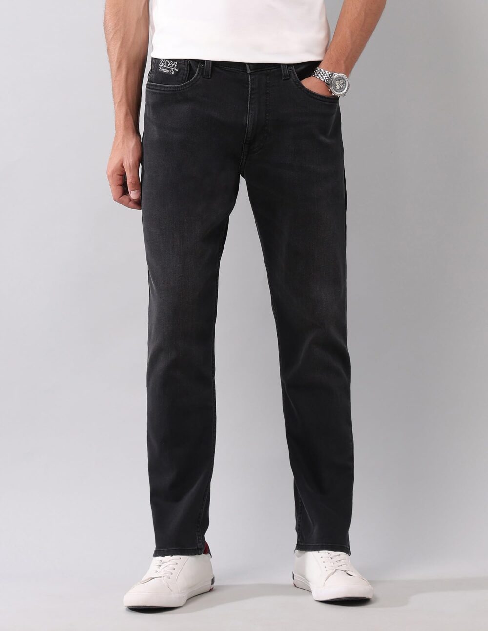 U. S. POLO ASSN. Men's Regular Jeans (UDJENO2355_Black - Image 4