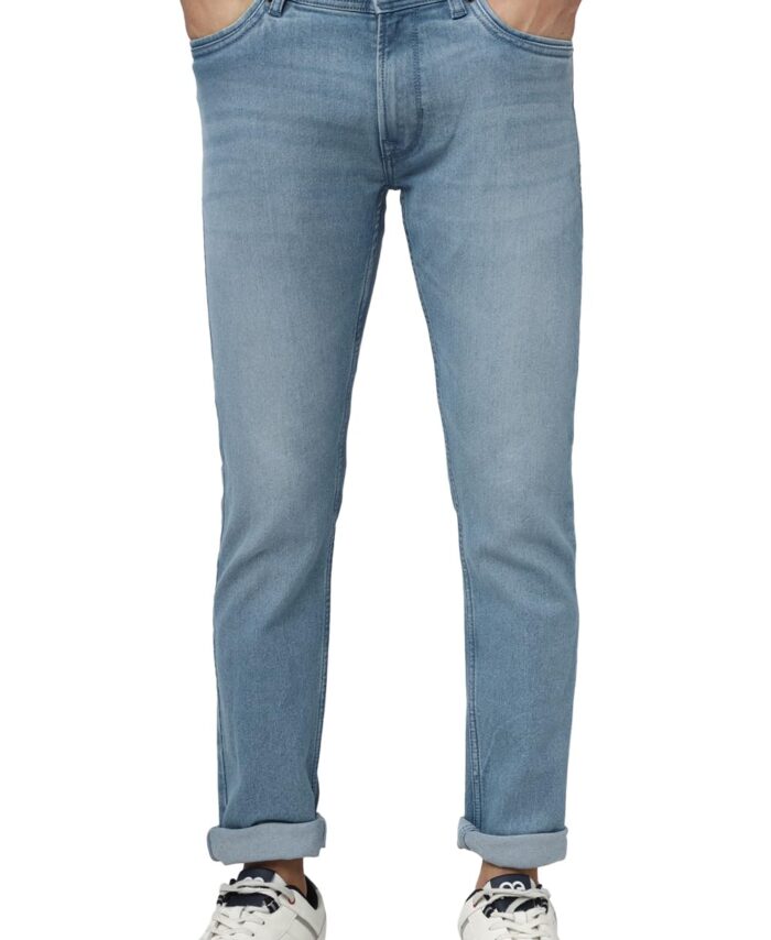 Peter England Men's Neo-Slim Fit Mid Rise Stretchable Jeans Medium Blue