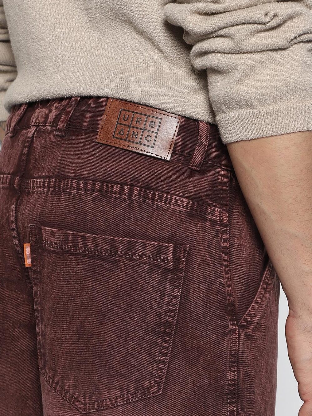 Urbano Fashion Men's Brown Loose Baggy Fit Washed Cargo Jeans with 7 Pockets Non-Stretchable (jeanlscargocns3p-brown-32) - Image 2