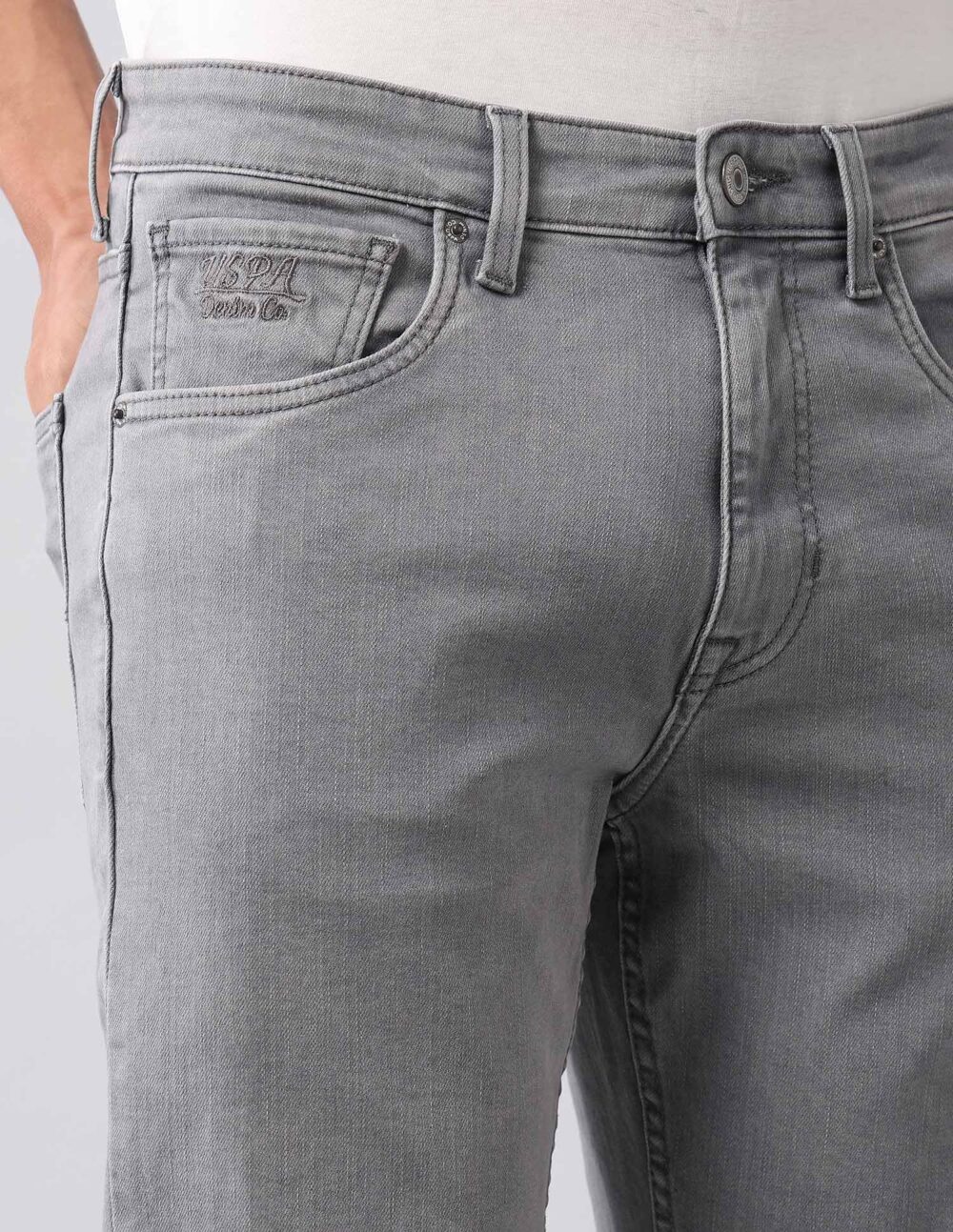 U. S. POLO ASSN. Men's Regular Jeans (UDJENO2358_Grey - Image 3